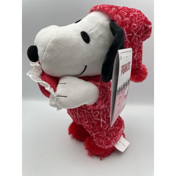 Snoopy Valentine Greeter NEW 2025 Hearts Pajamas 11" Plush Peanuts Waddler - Picture 9 of 13